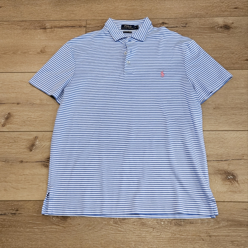 Polo by Ralph Lauren Men's Polo Blue Striped Large
